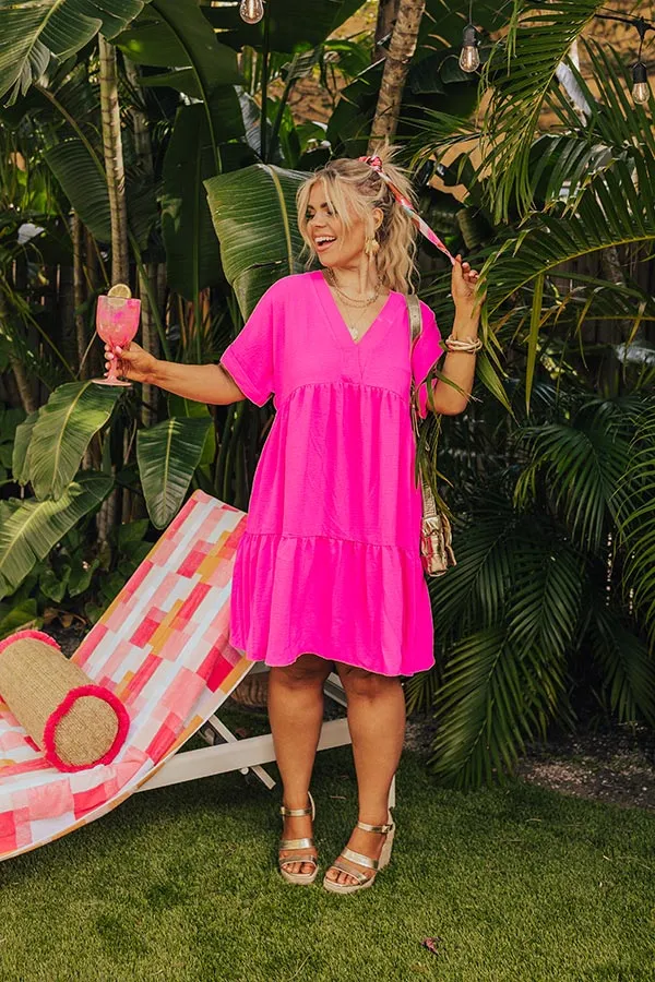 Cool Cruise Shift Dress in Hot Pink Curves sold by Impressions product image thumbnail 3