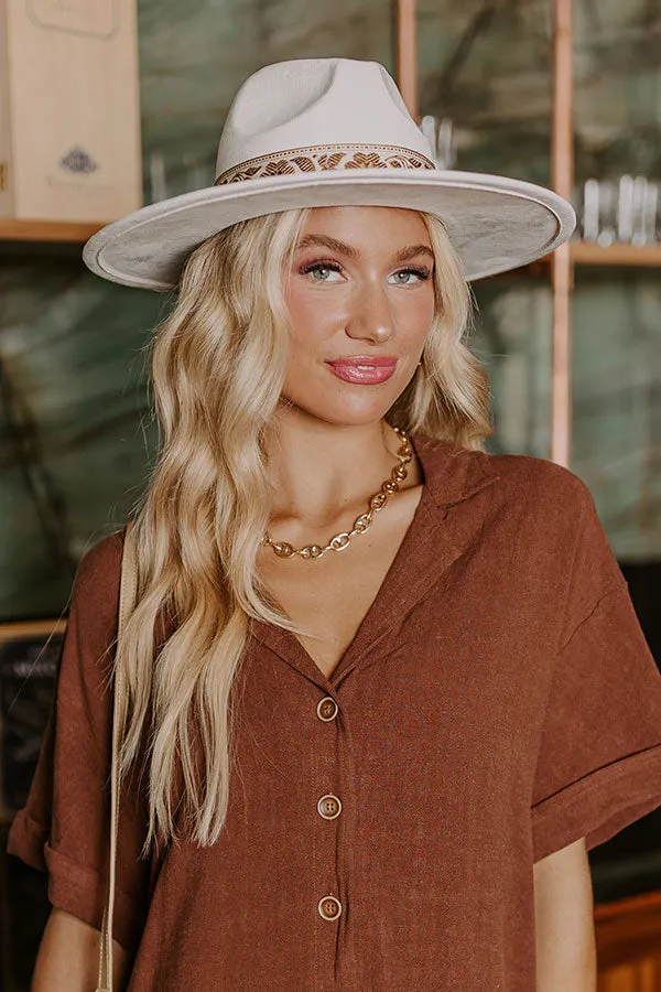 Posh Moment Faux Suede Fedora in Ivory sold by Impressions product image thumbnail 2