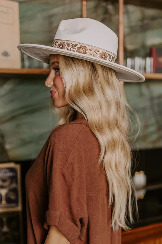 Posh Moment Faux Suede Fedora in Ivory sold by Impressions