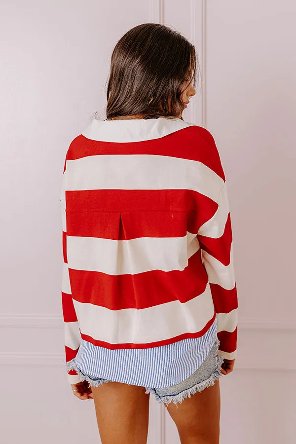 Stripe This Way Top In Red sold by Impressions product image thumbnail 5