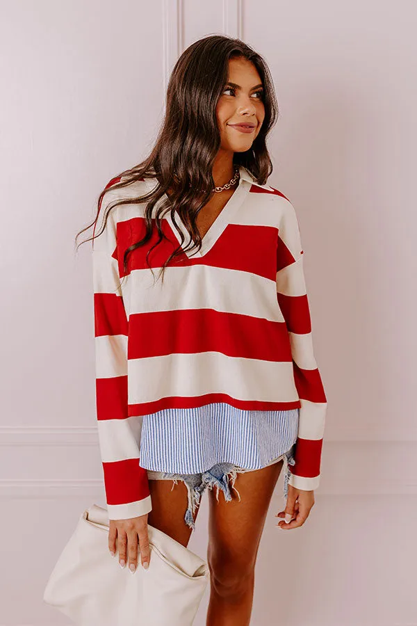 Stripe This Way Top In Red sold by Impressions product image thumbnail 2
