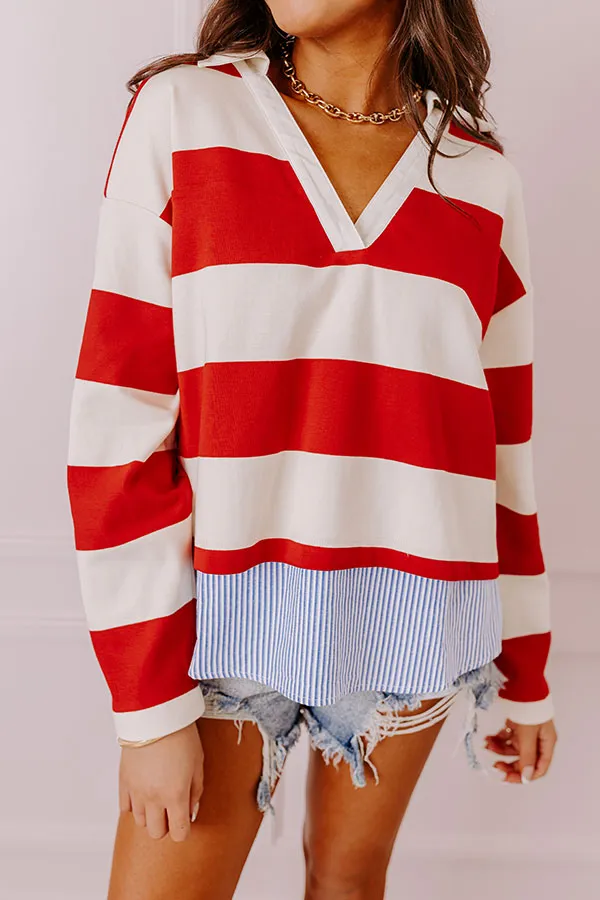 Stripe This Way Top In Red sold by Impressions product image thumbnail 3