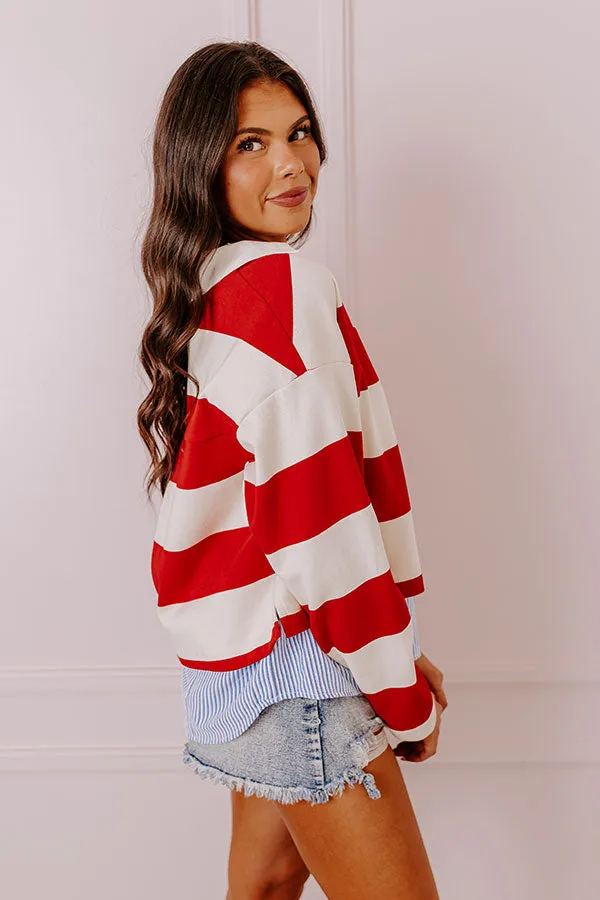 Stripe This Way Top In Red sold by Impressions product image thumbnail 4