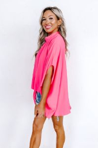 Local Flair Shift Top In Hot Pink sold by Impressions