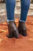 The Madeline Faux Leather Bootie In Brown sold by Impressions