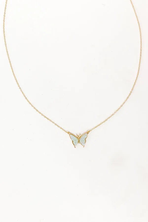 Butterfly Kisses Druzy Necklace in Light Blue sold by Impressions product image thumbnail 3