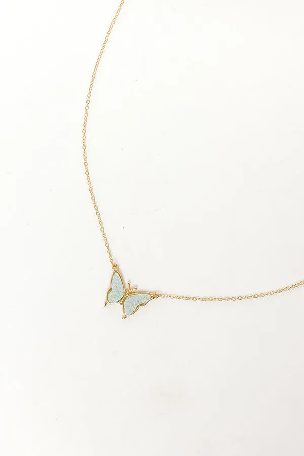 Butterfly Kisses Druzy Necklace in Light Blue sold by Impressions product image thumbnail 2
