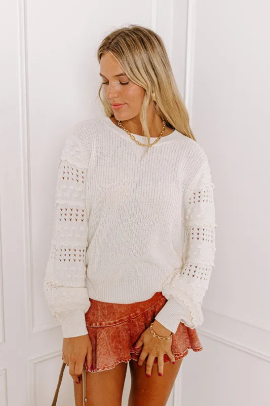 Cityscape Charm Knit Sweater Top in Cream sold by Impressions