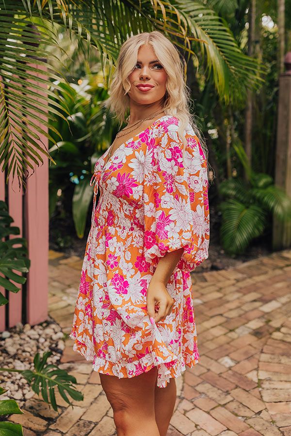 Whispering Muse Floral Smocked Mini Dress Curves sold by Impressions product image thumbnail 5