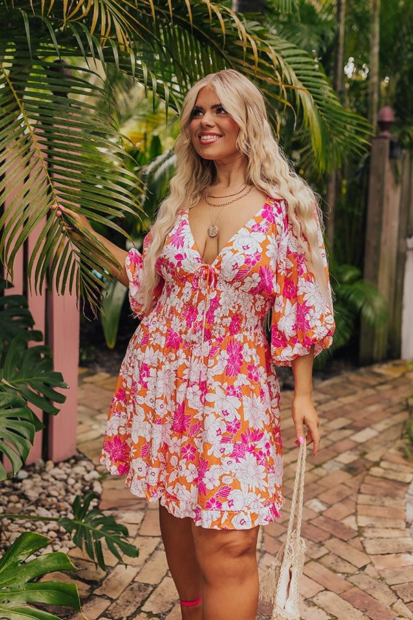 Whispering Muse Floral Smocked Mini Dress Curves sold by Impressions product image thumbnail 2