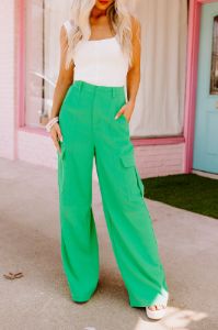 The Nikki High Waist Trousers In Kelly Green sold by Impressions
