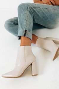 The Tisch Faux Leather Bootie sold by Impressions