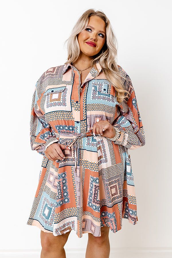 Glam Slam Dress in Rust Curves sold by Impressions