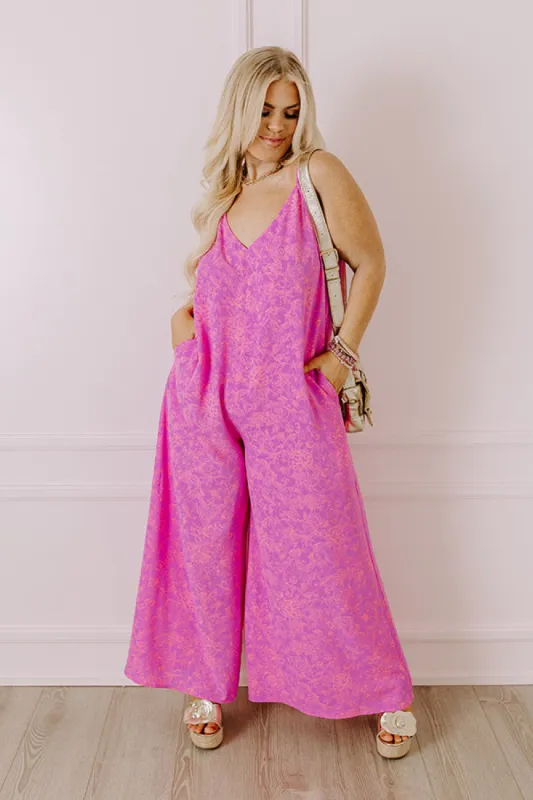 Casually Chic Floral Jumpsuit in Violet Curves sold by Impressions