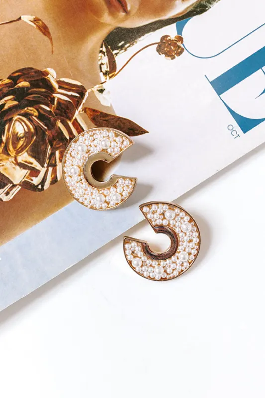 Gala Ready Pearl Embellished Earrings sold by Impressions