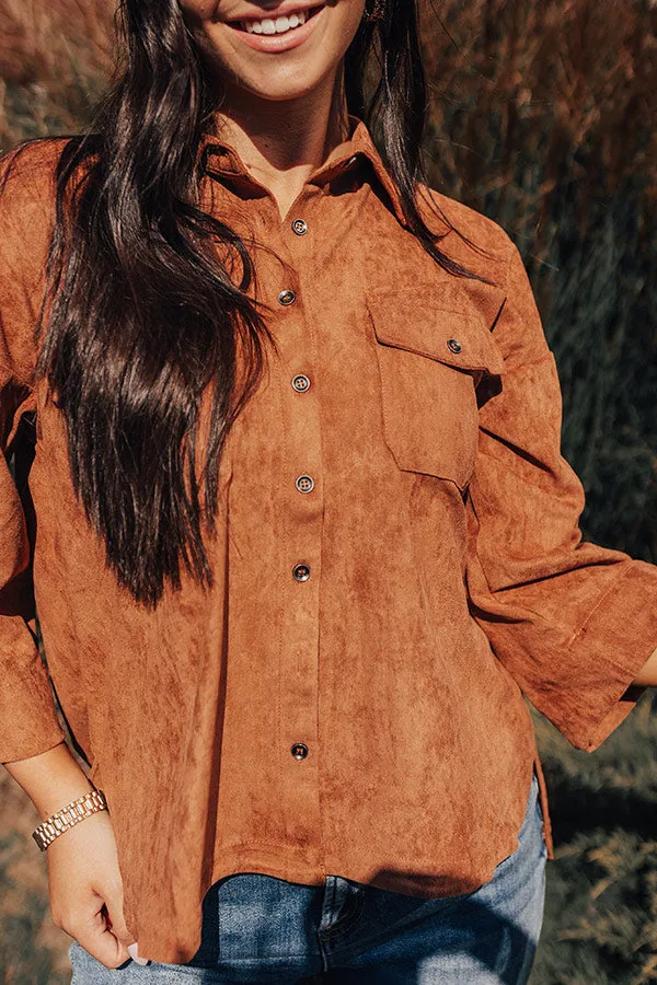 Long Way Home Faux Suede Button Up sold by Impressions product image thumbnail 3