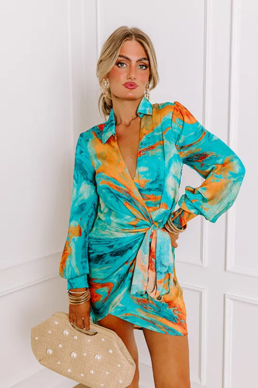 Sunset Serenade Wrap Mini Dress sold by Impressions