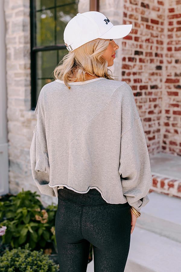 A Little Chilly Crop Sweatshirt In Grey sold by Impressions product image thumbnail 4