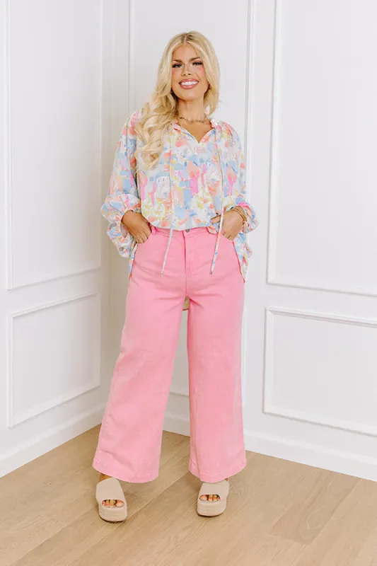 The Dex High Waist Straight Leg Jean In Pink Curves sold by Impressions