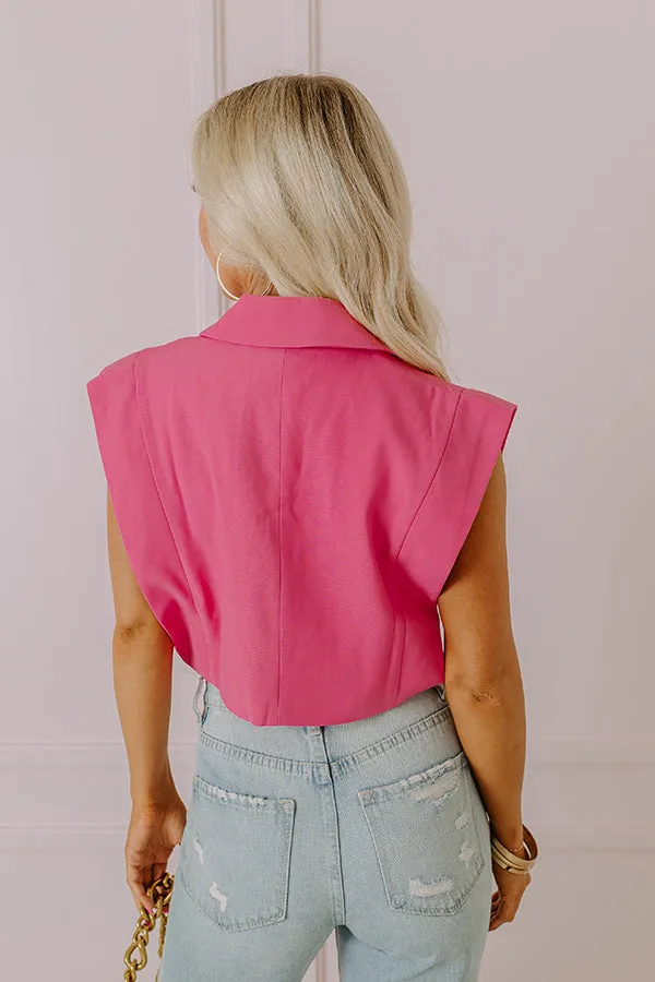 Champagne Cruising Crop Top in Bubblegum Pink sold by Impressions product image thumbnail 4