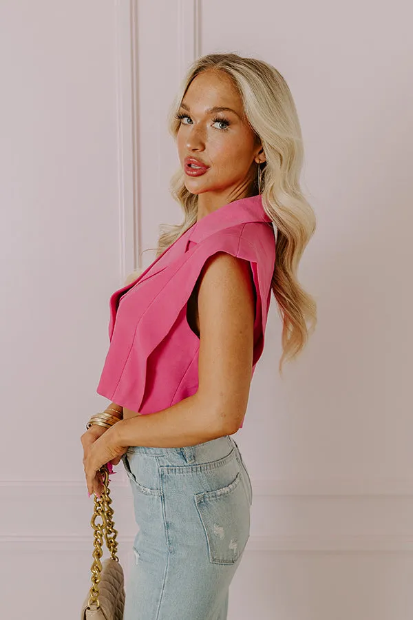 Champagne Cruising Crop Top in Bubblegum Pink sold by Impressions product image thumbnail 3