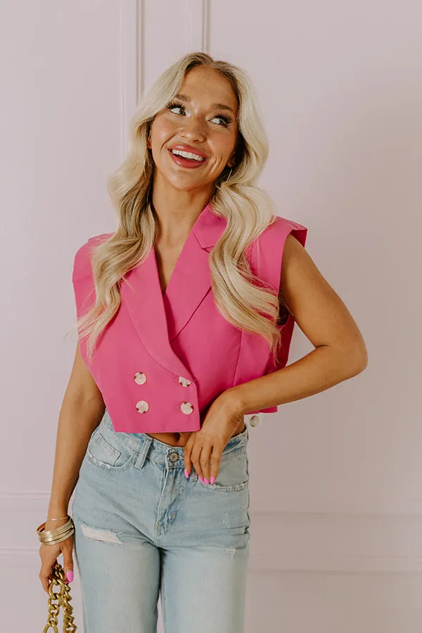 Champagne Cruising Crop Top in Bubblegum Pink sold by Impressions product image thumbnail 5