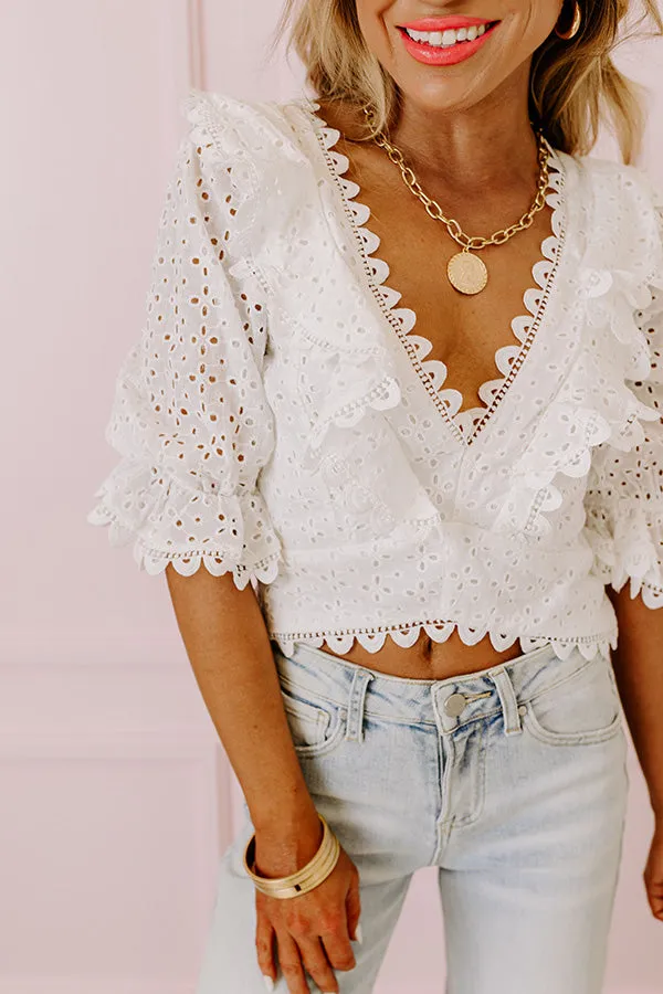 Romantic Story Eyelet Crop Top sold by Impressions product image thumbnail 4