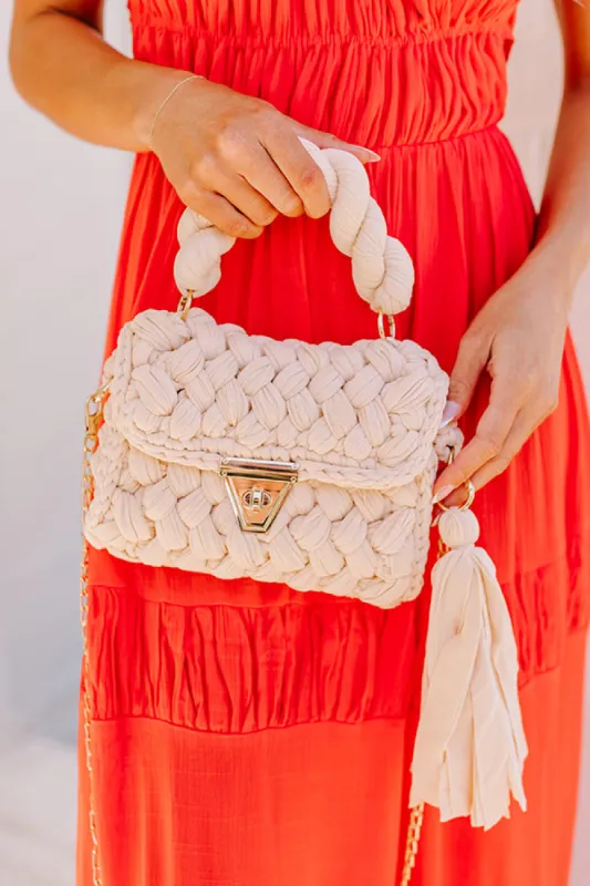 Montego Woven Purse in Champagne sold by Impressions