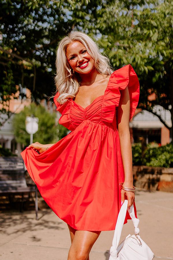 Cityscape Splendor Babydoll Dress in Red sold by Impressions product image thumbnail 2