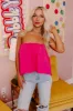 The Party Goes On Tube Top In Hot Pink sold by Impressions