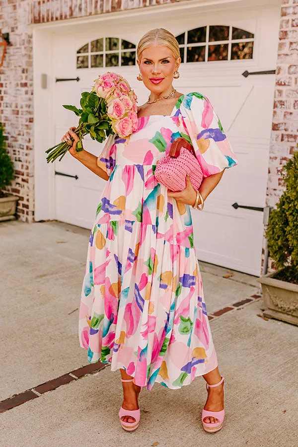 Peaceful Pause Midi Dress In Pink Curves sold by Impressions product image thumbnail 5