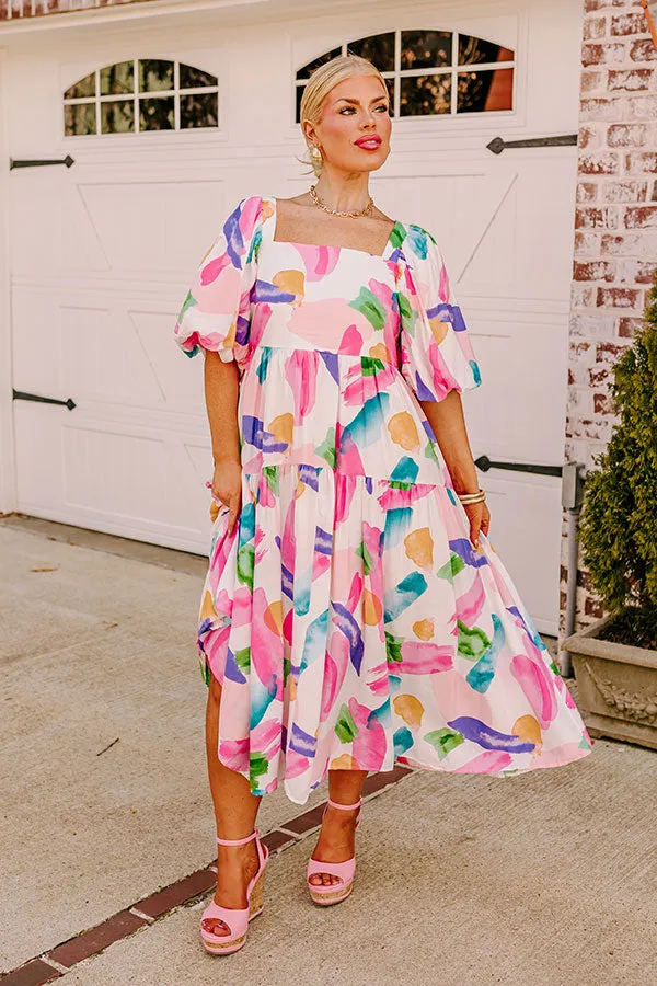 Peaceful Pause Midi Dress In Pink Curves sold by Impressions product image thumbnail 2