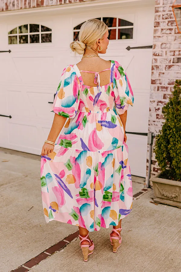 Peaceful Pause Midi Dress In Pink Curves sold by Impressions product image thumbnail 4