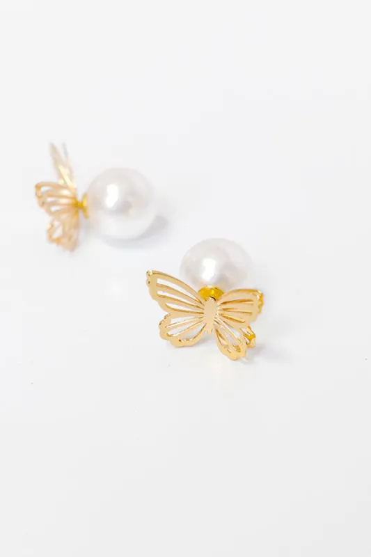 Butterfly Garden Pearl Earrings sold by Impressions