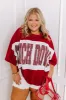 It's a Touch Down Sequin Oversized Tee in Red Curves sold by Impressions