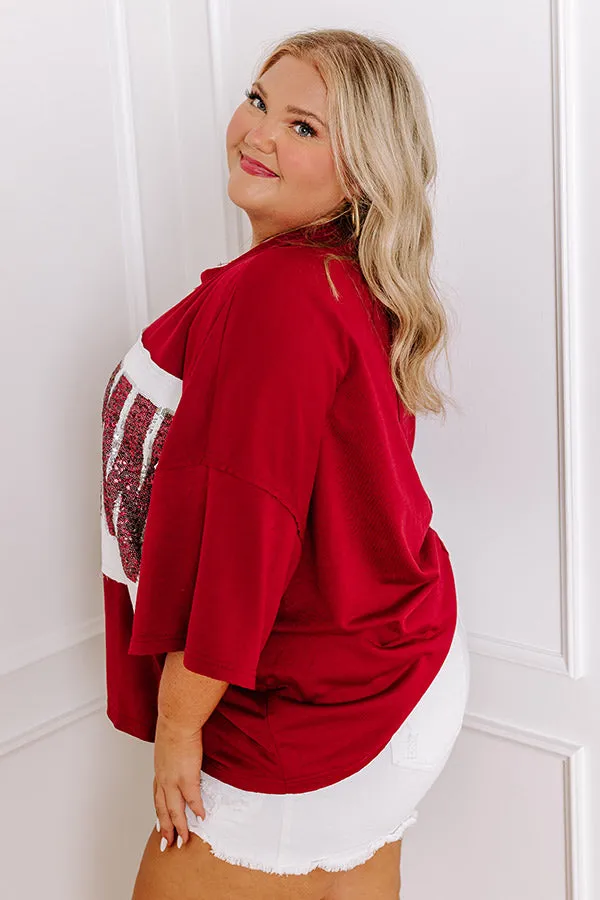 It's a Touch Down Sequin Oversized Tee in Red Curves sold by Impressions product image thumbnail 5