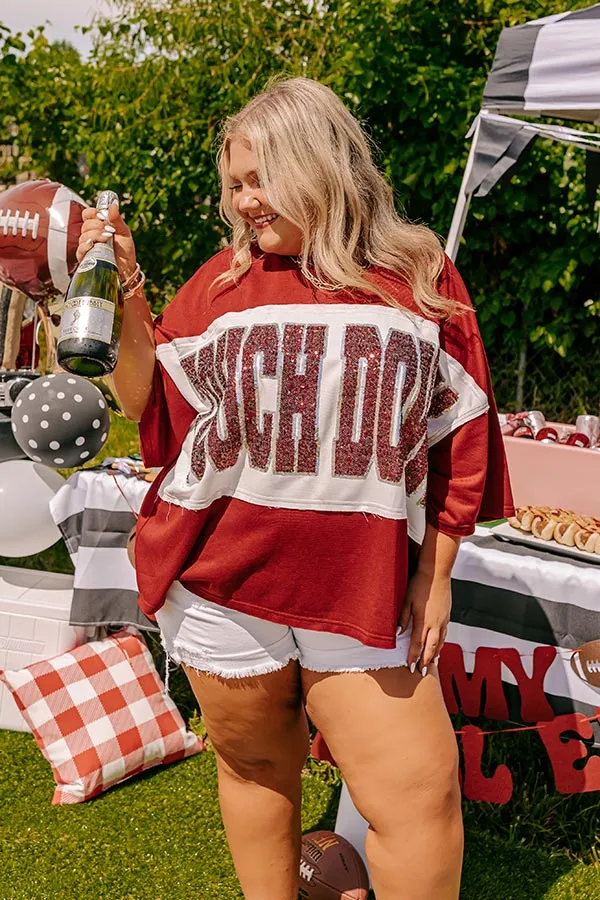 It's a Touch Down Sequin Oversized Tee in Red Curves sold by Impressions product image thumbnail 2