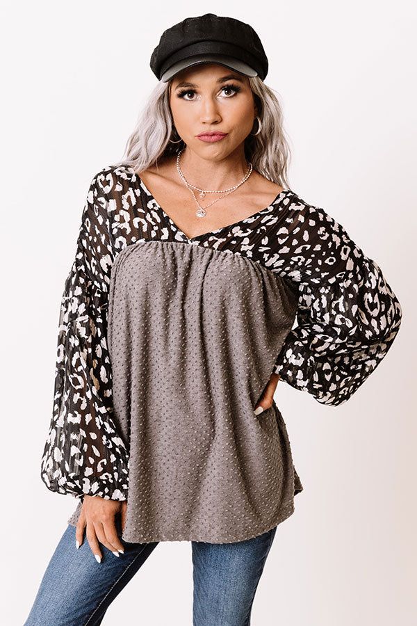 Pretty Smiles Shift Top In Grey sold by Impressions product image thumbnail 3