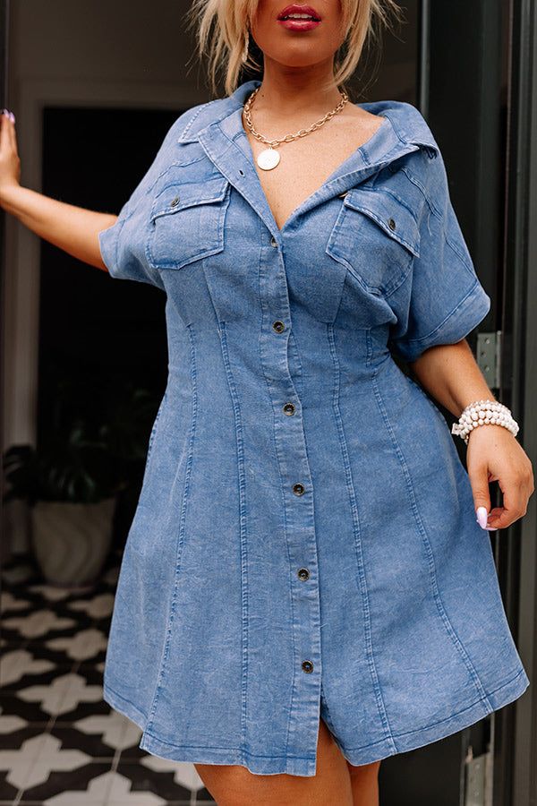 Caffeine Crush Chambray Mini Dress Curves sold by Impressions product image thumbnail 3