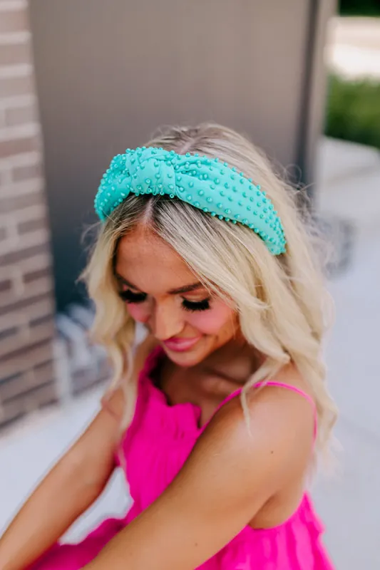 Humming Sweetly Embellished Headband In Turquoise sold by Impressions