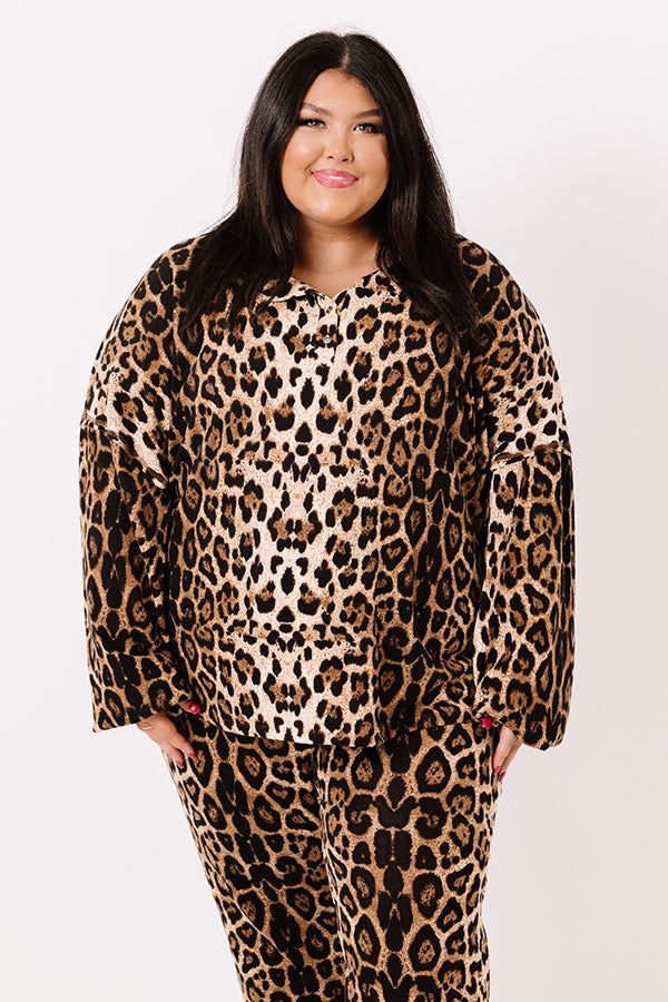 Wildest Wishes Leopard Henley Top Curves sold by Impressions product image thumbnail 3