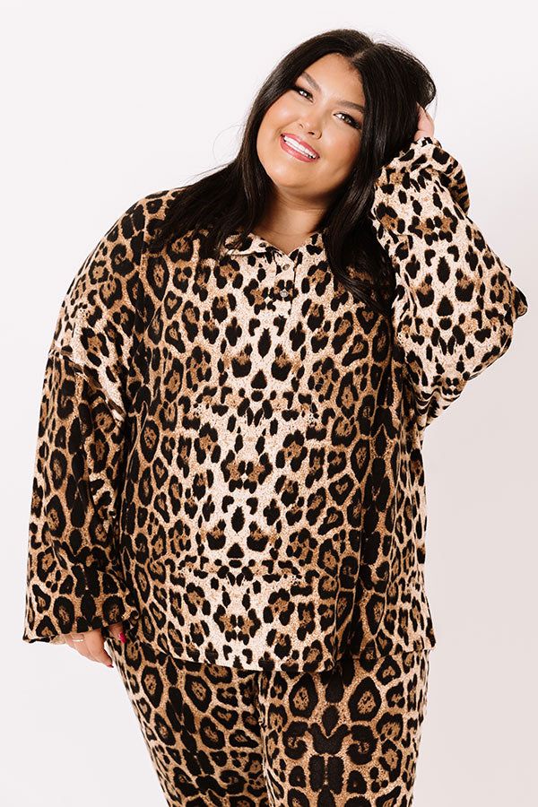 Wildest Wishes Leopard Henley Top Curves sold by Impressions product image thumbnail 2