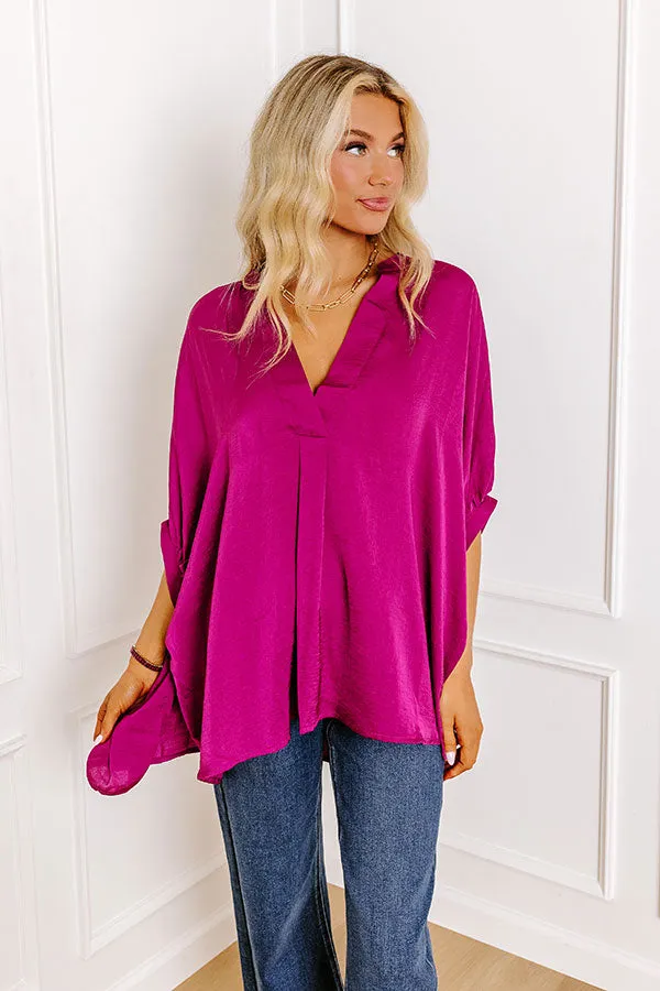 New To Town Shift Top In Berry sold by Impressions