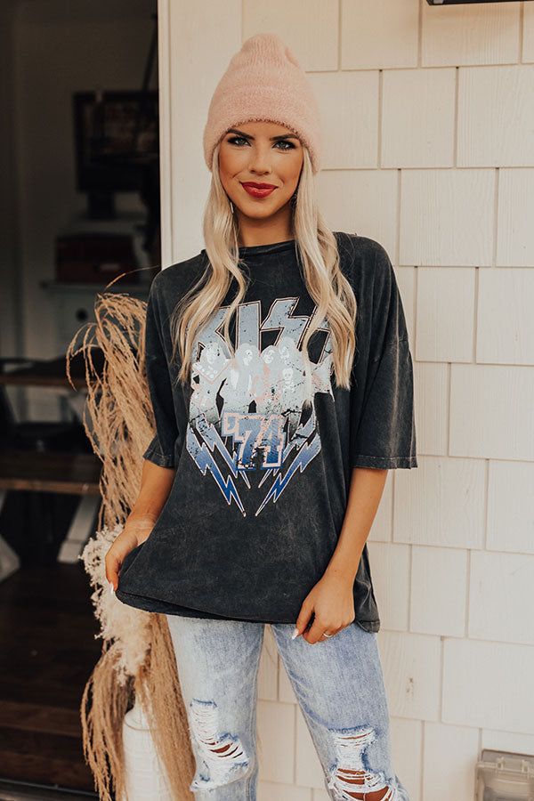 Kiss 74 Distressed Vintage-Wash Graphic Tee sold by Impressions