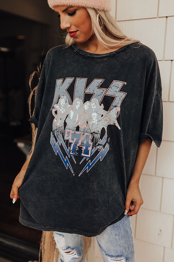 Kiss 74 Distressed Vintage-Wash Graphic Tee sold by Impressions product image thumbnail 3