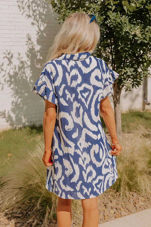 Mediterranean Mosaic Button Down Mini Dress sold by Impressions product image thumbnail 4