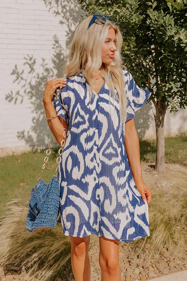 Mediterranean Mosaic Button Down Mini Dress sold by Impressions product image thumbnail 5