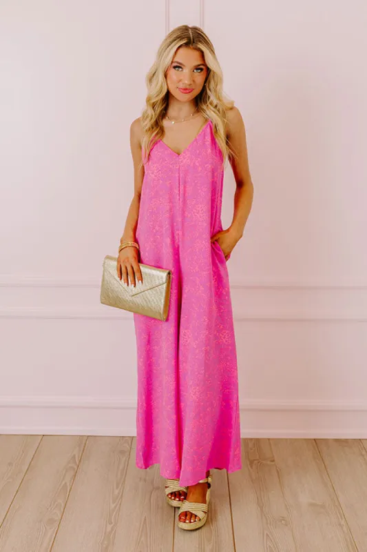 Casually Chic Floral Jumpsuit in Violet sold by Impressions