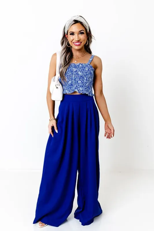Forever Yours High Waist Pants In Royal Blue sold by Impressions
