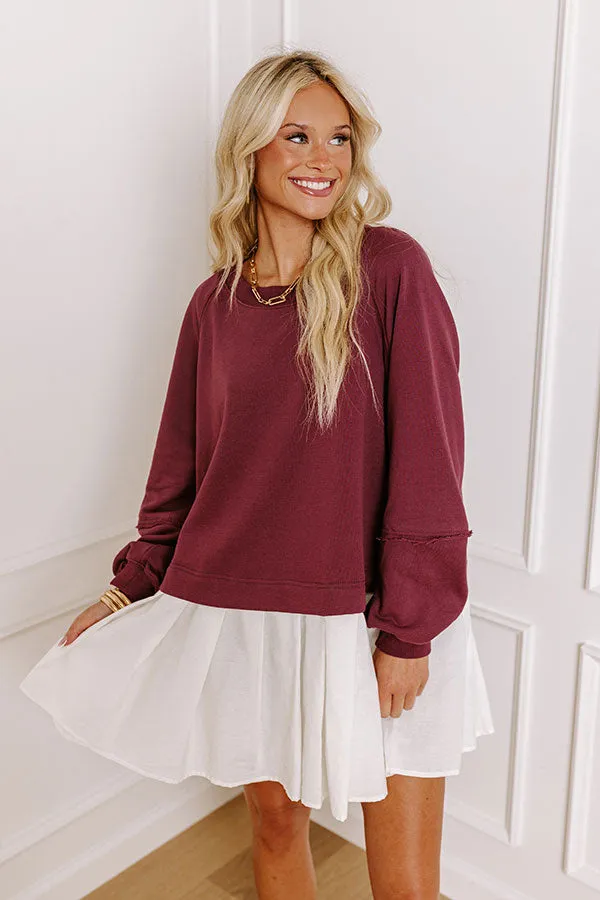 Cool Breeze Mini Dress in Mulled Wine sold by Impressions